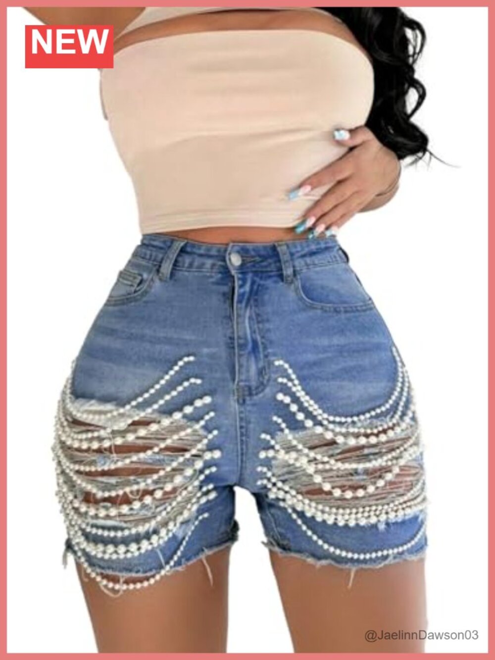 Women's High Waisted Rhinestone Sequin Denim Shorts Stretchy Mini Jean Shorts